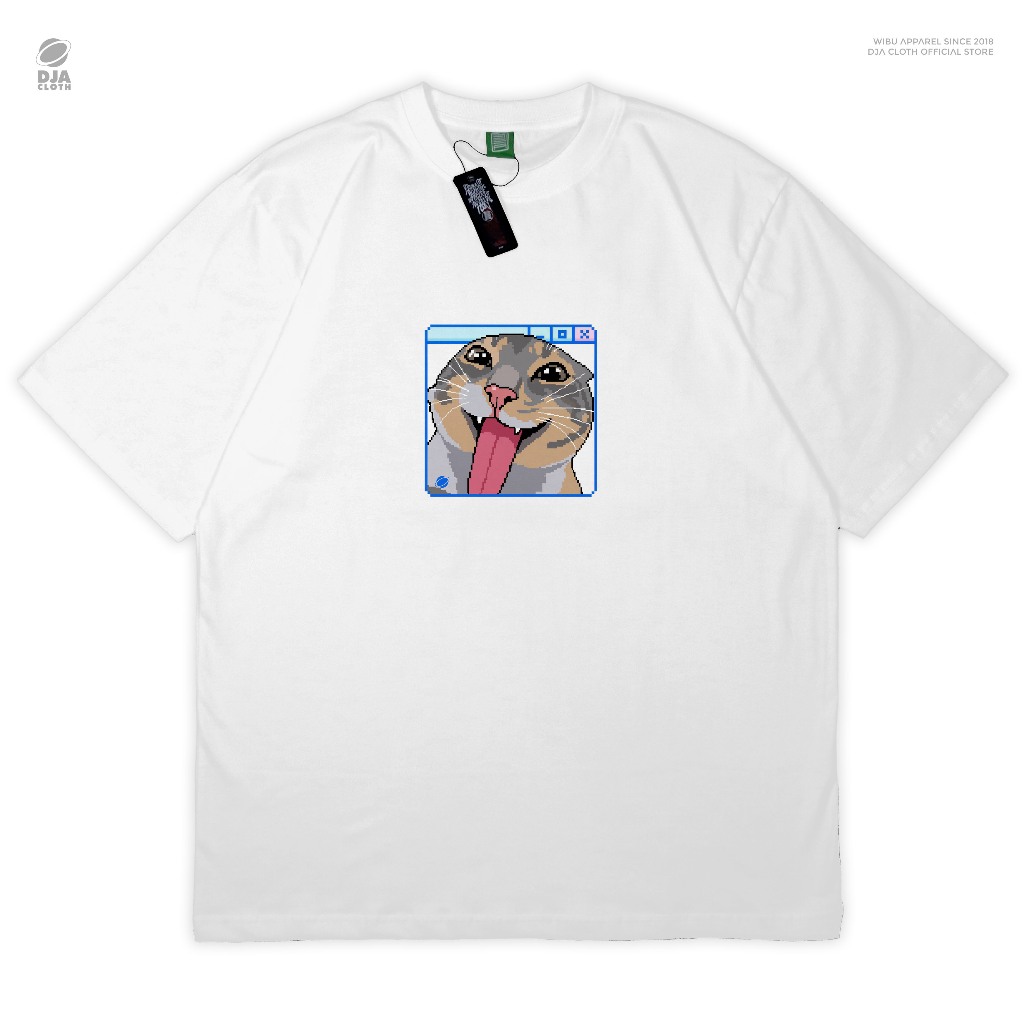 เสื้อยืด DJA Meme Cat Pixel Meme อะนิเมะมังงะเสื้อยืด