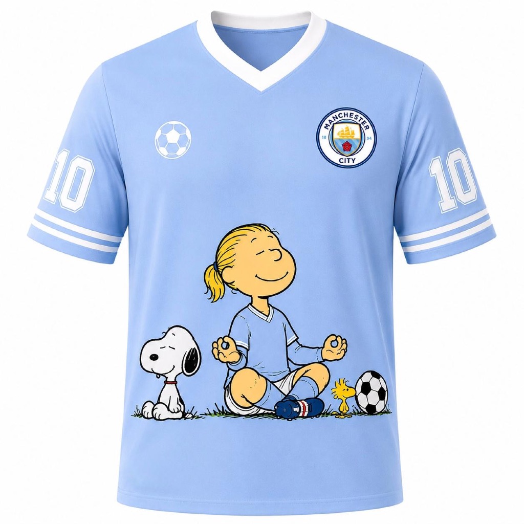 Blushfieldjerseys - SNOOPY HAALAND CITY BLUE 10 MODERN CLASSIC TRENDY RETRO UNISEX JERSEY