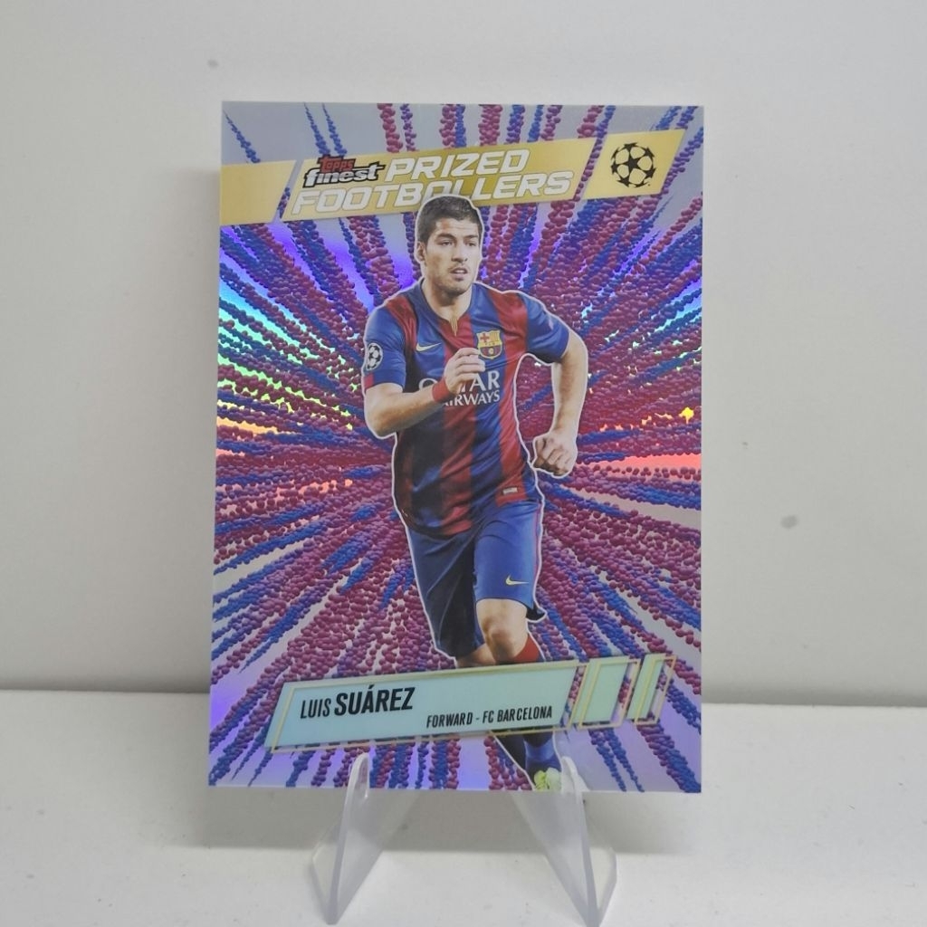 Topps Finest Prized Footballers Fusion Luis Suarez Barcelona Football Cards