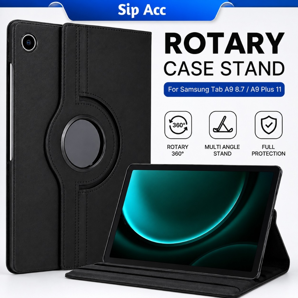 Samsung Tab A9+ / Samsung Tab A9 Case Rotary Flip Cover Leather Casing Stand