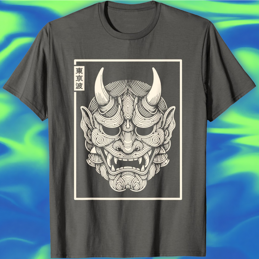 Makeyoushine X Generation90 Yokai Hannya Oni Mask ปีศาจญี่ปุ่น Oni Mask เสื้อยืด – Vintage 90s Retro