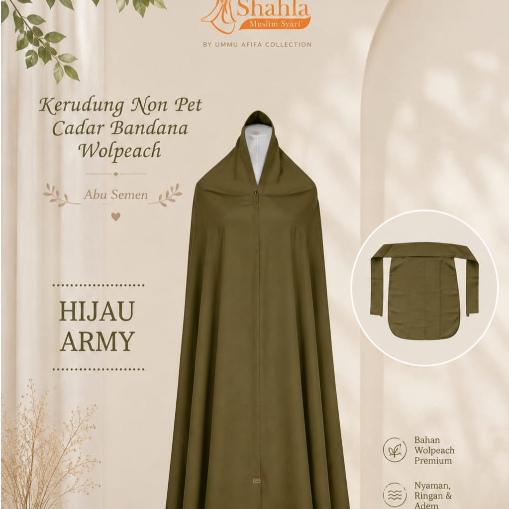 JILBAB SHAHLA ไม่ใช่ PET C BANDANA WP JUMBO - KHIMAR UMI LARGE VEIL