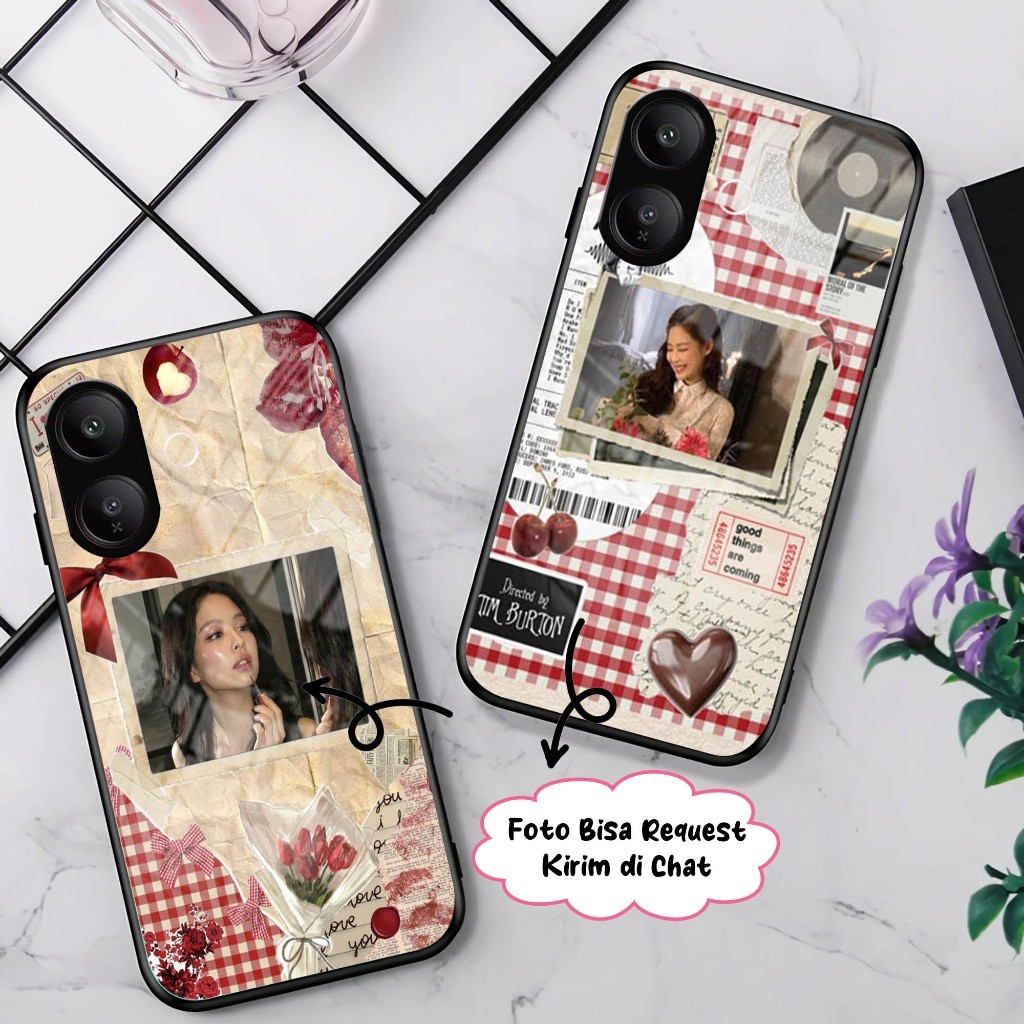 กรณีที่กําหนดเอง Softcase แก้วอะคริลิคสําหรับ Oppo A6C A6X RENO 15F VIVO Y05 Y11D V70 FE S4MSUNG A27