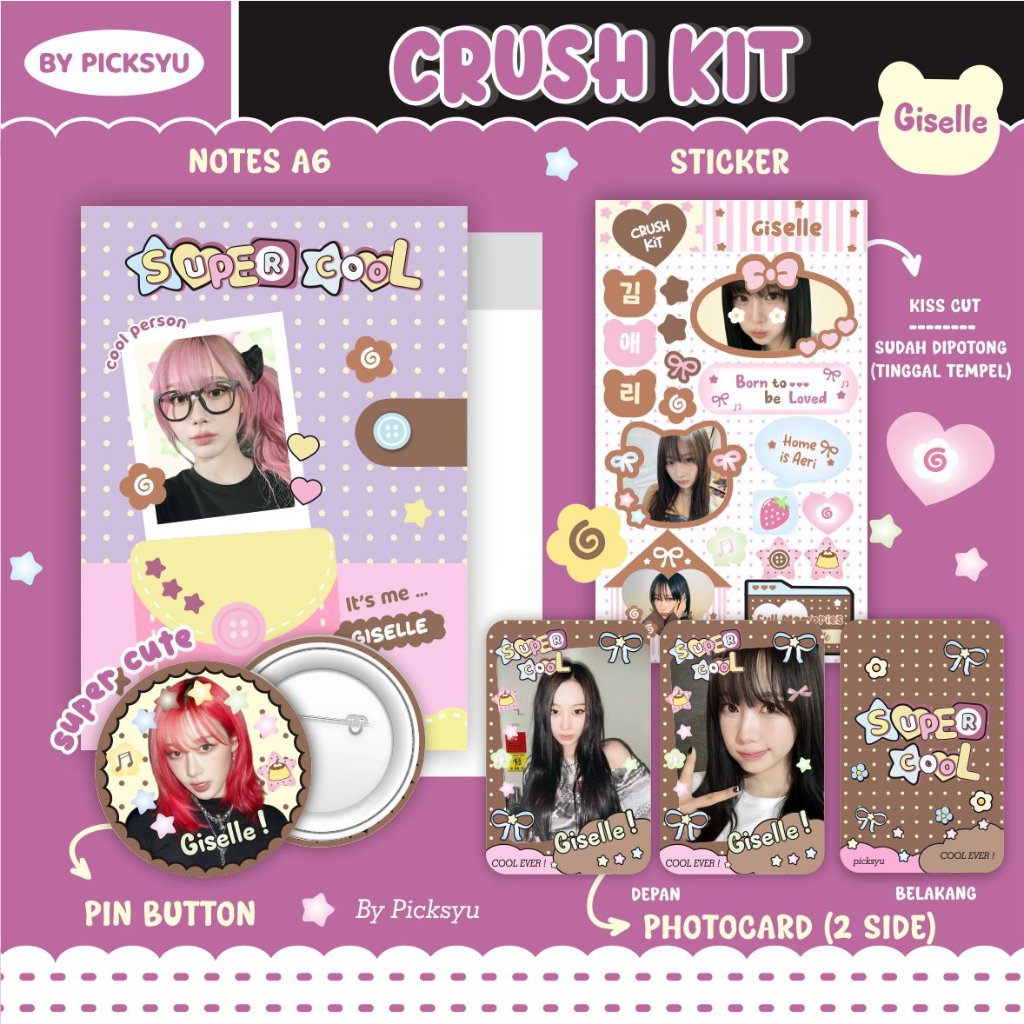 โน๊ตบุ๊ค AESPA CRUSH KIT II - PIN - สติ๊กเกอร์ - AESPA UNOFF PHOTOCARD