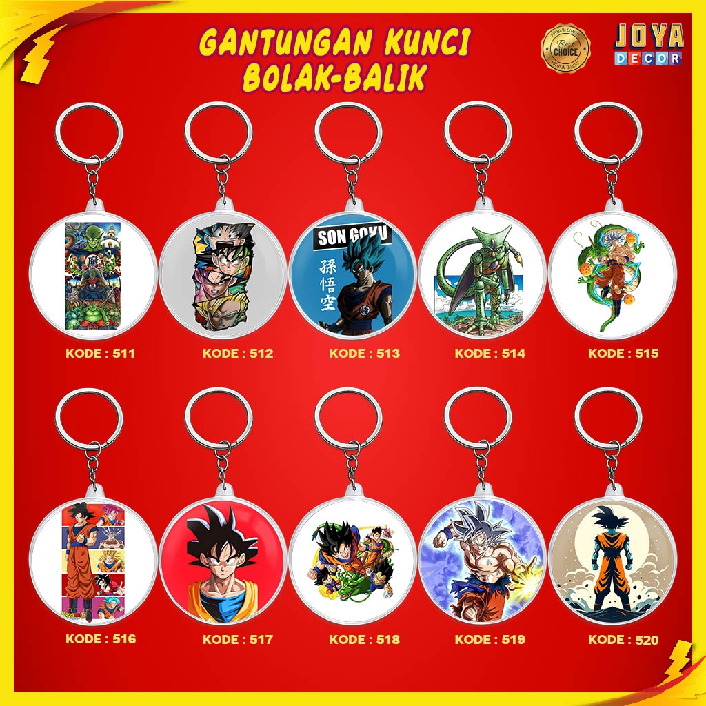 GANTUNGAN GOKU KEYCHAIN / พวงกุญแจ GOKU / พวงกุญแจ ROUND GOKU XJ