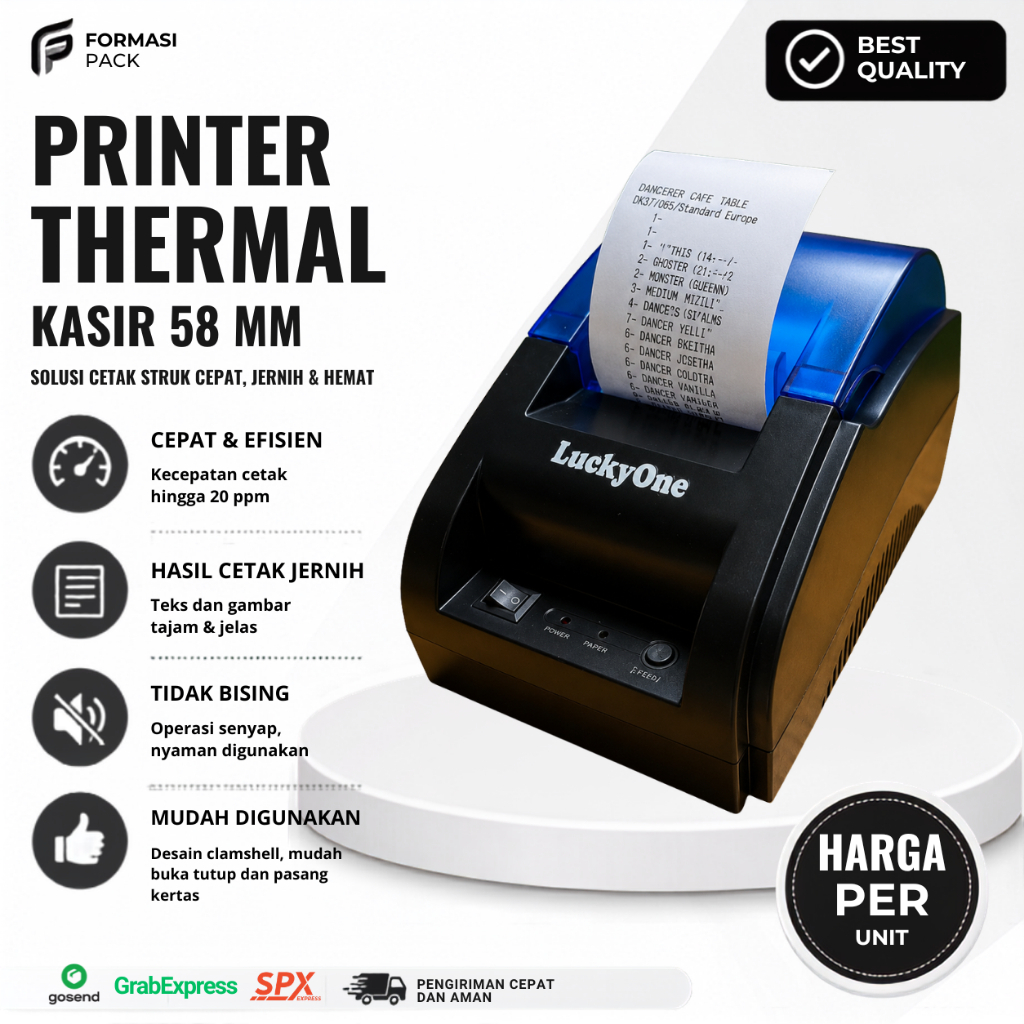 MINI THERMAL PRINTER บลูทูธ Lucky One เครื่องพิมพ์ใบเสร็จแคชเชียร์ 58 มม. 57 มม. 58 มม. พิมพ์เร็วโดย