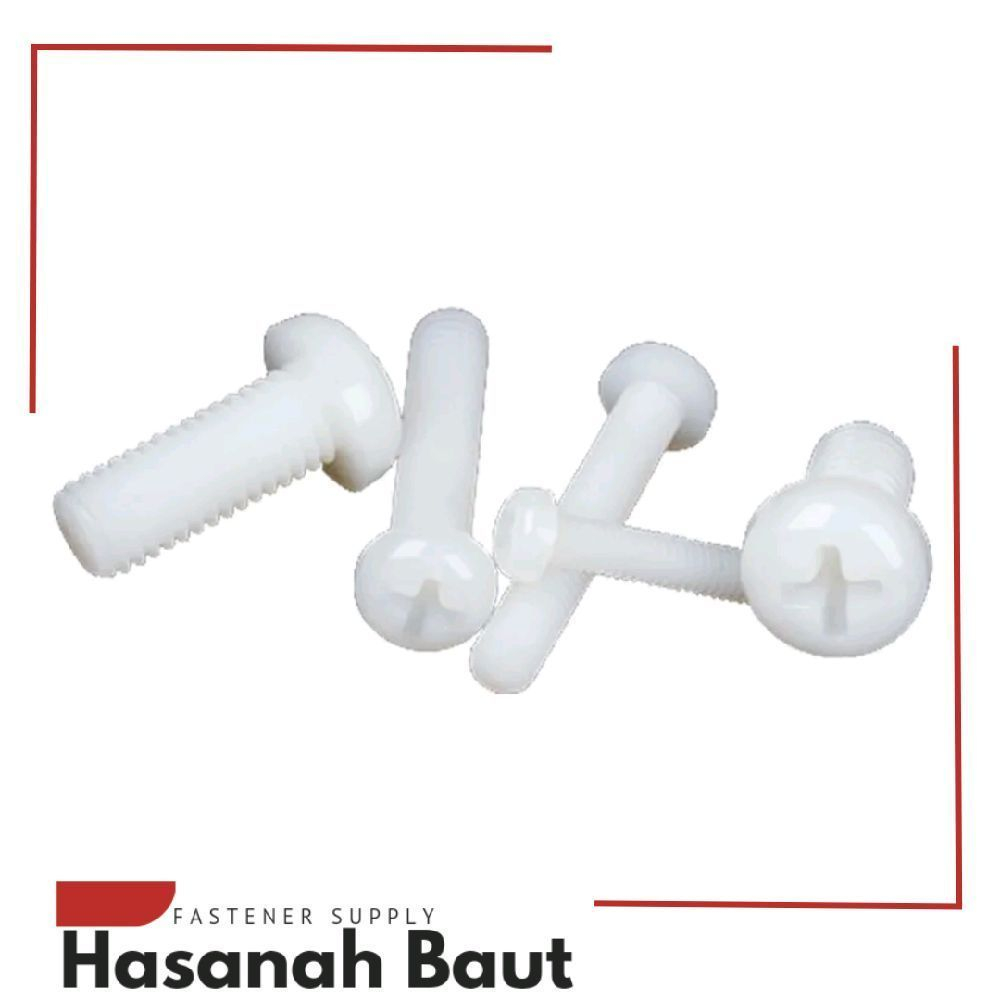 JP M6x20 MM Nylon Bolt / Nylon Bolt Plus หัวไขควง M6 x 20 MM
