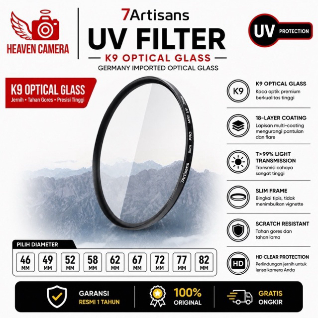 7Artisans MC-UV LENS FILTER (46mm-82mm) ของแท้