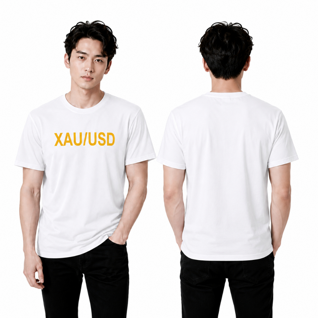 XAUUSD Trading เสื้อยืด Regular Fit O คอผ้าฝ้ายแขนสั้น Unisex 30s