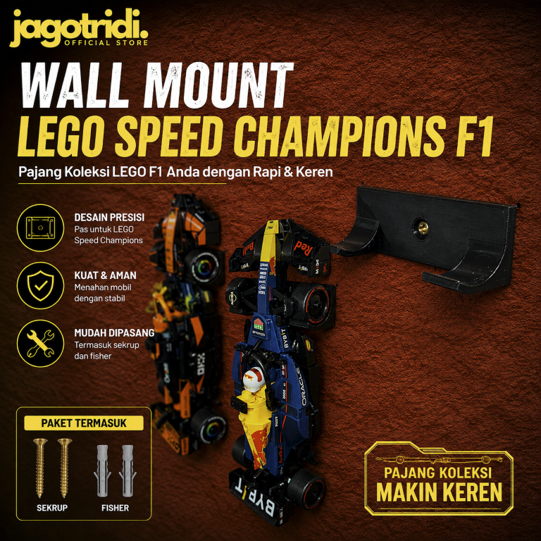 ติดผนัง LEGO Speed Champions F1 Display Holder Car Formula 1 พิมพ์ 3 มิติ