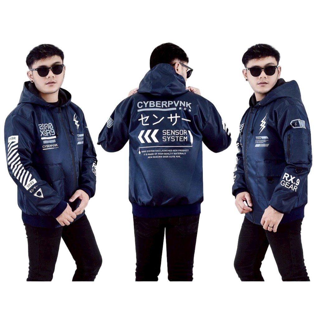 CYBERPVNK SENSOR SYSTEM Bomber Jacket / Mens Hoodie Bomber Jacket / Mens Bomber Jacket