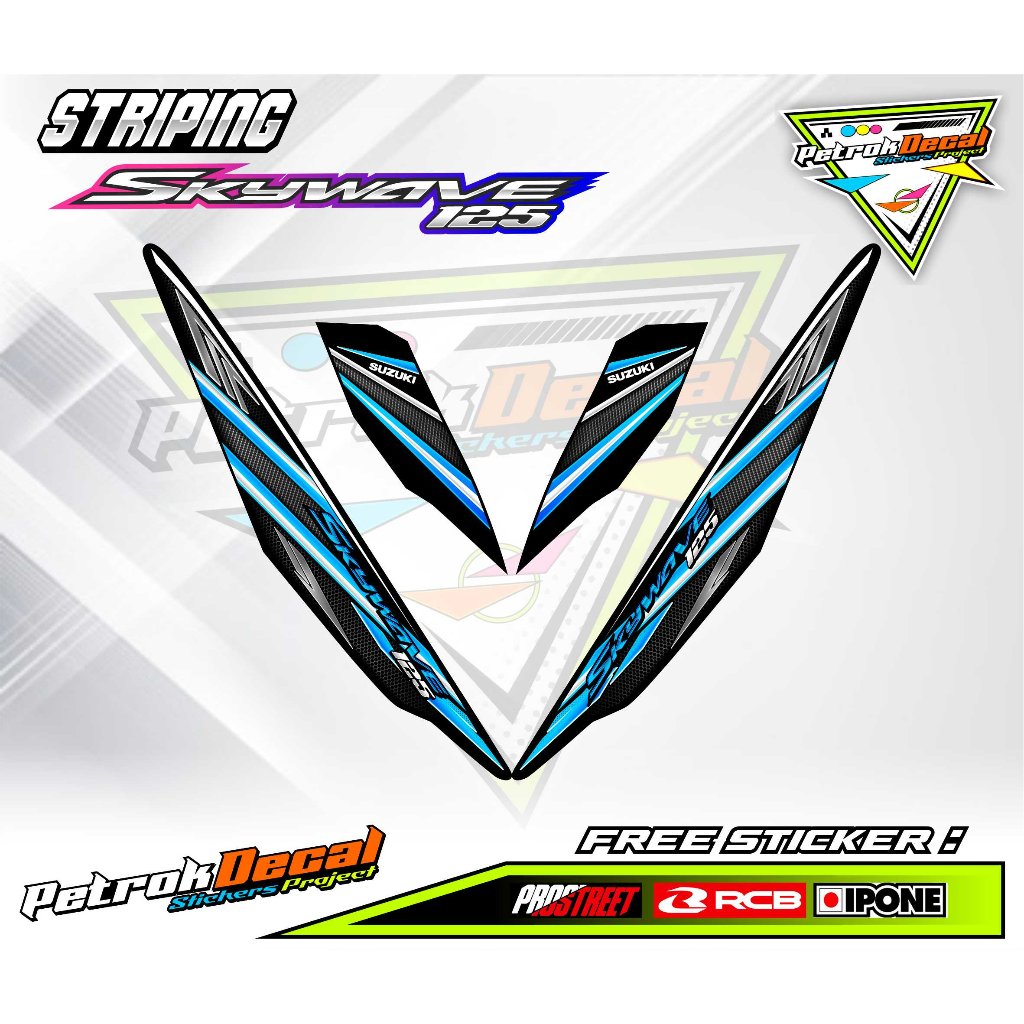 SUZUKI SKYWAVE 125 VARIATION STRIPING / SUZUKI SKYWAVE 125 MOTORCYCLE VARIATION STICKER LIST