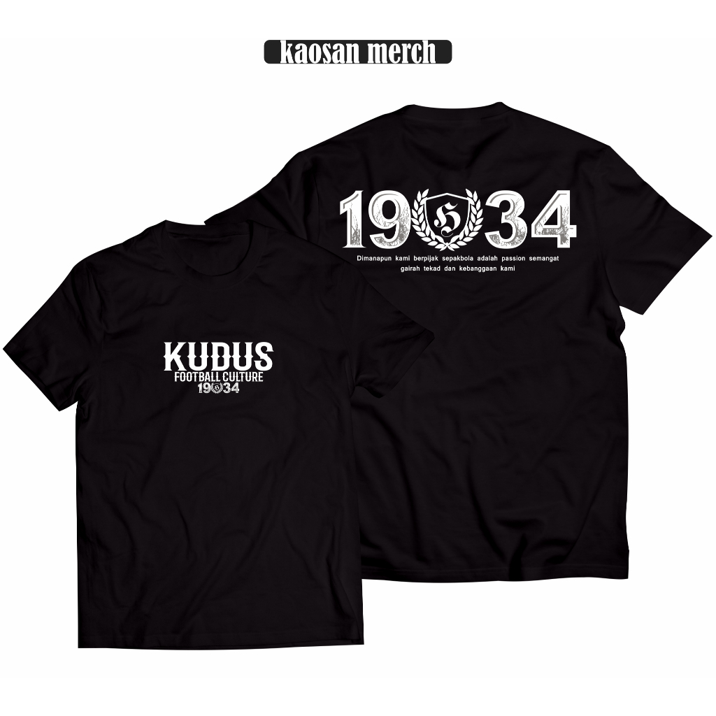Kudus Supporter เสื้อยืด Kudus Football Culture 1934 Cotton Combed