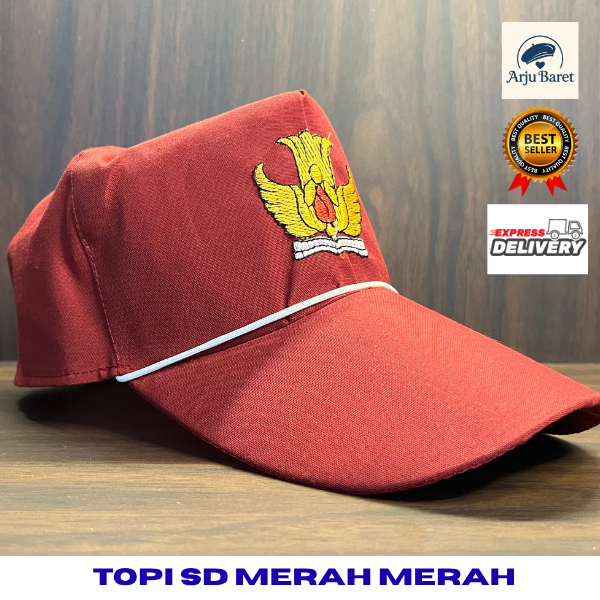 MERAH RED RED ELEMENTARY SCHOOL HAT 2 รุ่น
