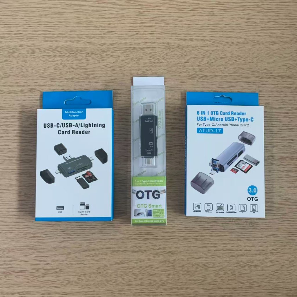 เครื่องอ่านการ์ด OTG มัลติฟังก์ชั่น USB-C / Lightning / Micro USB / USB 3.0 - การ์ด SD และ Micro SD 