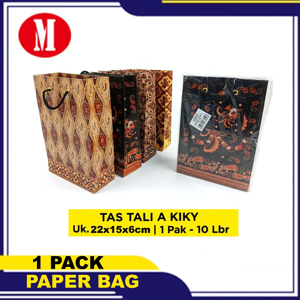 (แพ็ค) ถุงกระดาษ KIKY Batik A ขนาด 22x15x6ซม