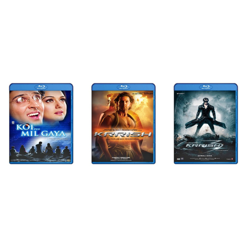 DVD Koi Mil Style (2003) + DVD Krrish (2006) + DVD Krrish 3 (2013)