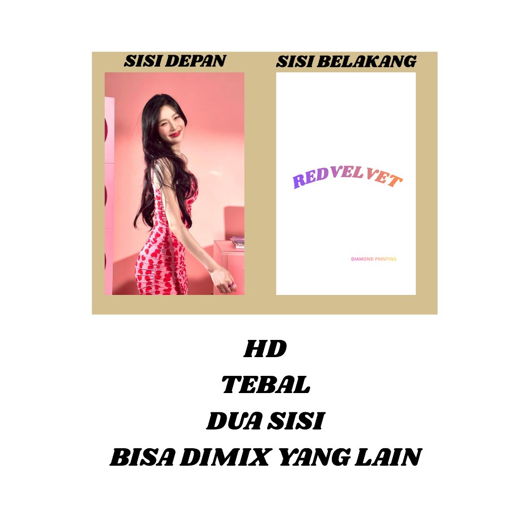 โฟโต้การ์ดผ้ากํามะหยี่สีแดงสองด้าน THICK JOY IRENE YERI SEULGI WENDY