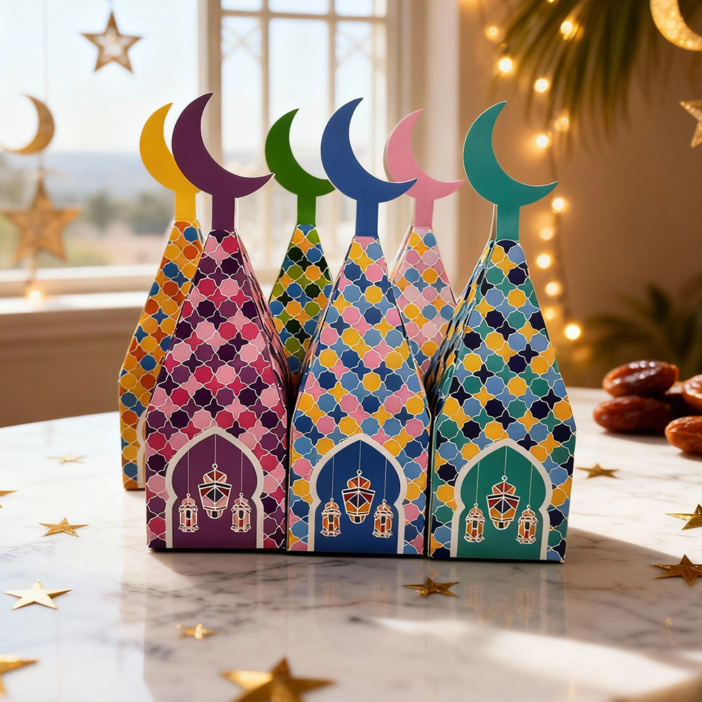 1 ชิ้น Mini Eid Hampers Box / Eid Candy Box / Eid al-Fitr กล่องพัสดุ / กล่องคุกกี้ EID
