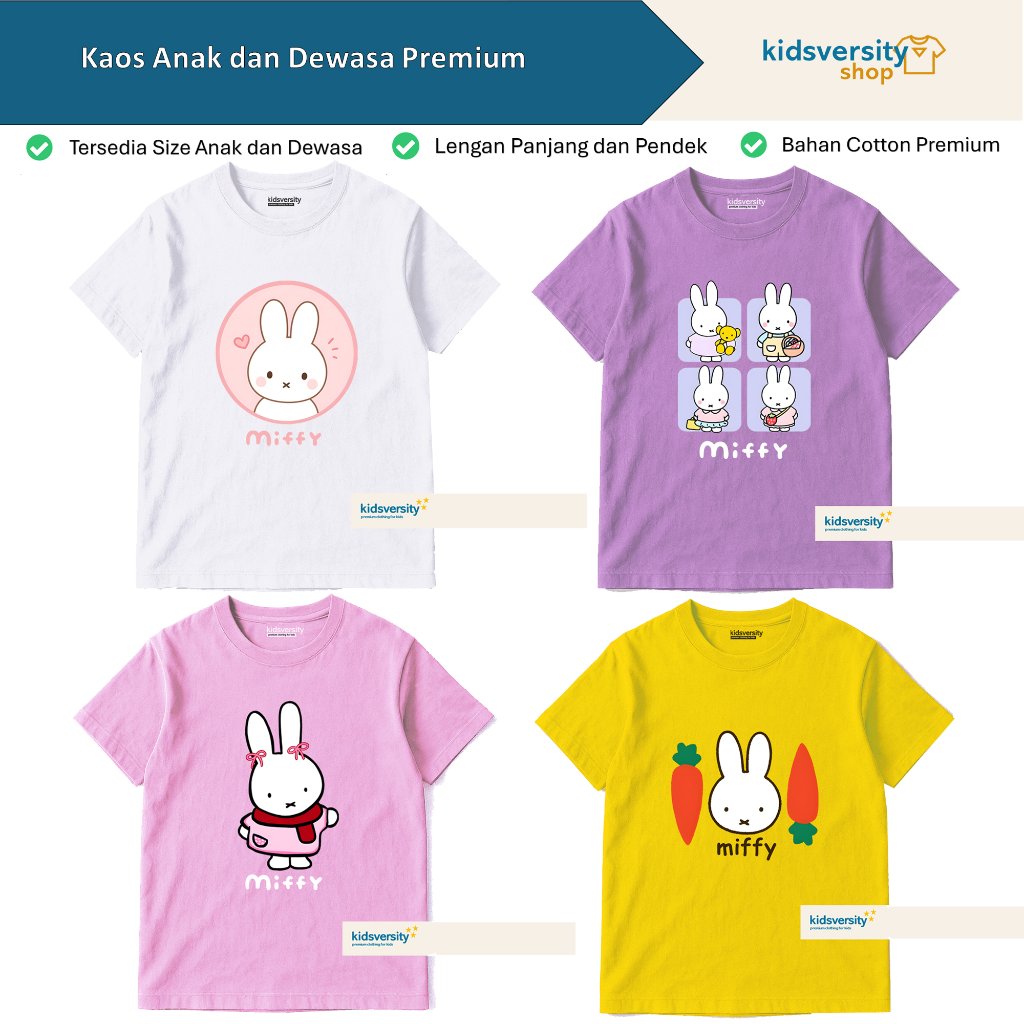 KATUN Miffy Miffi เสื้อยืดเด็กแขนยาวเสื้อผ้าฝ้ายพรีเมี่ยม