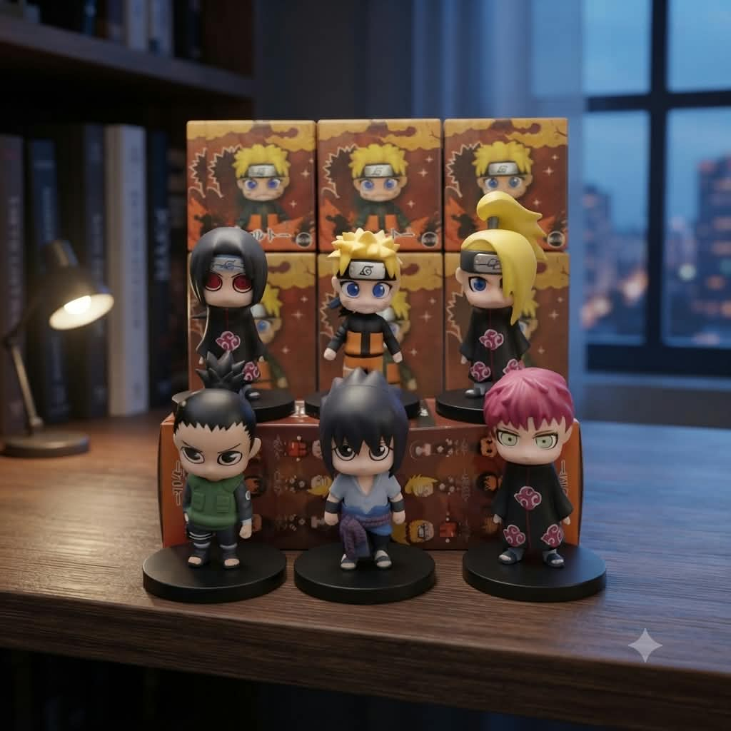Action Figure Naruto Sasuke Itachi shikamaru Sasori ชุด 6 ชิ้น