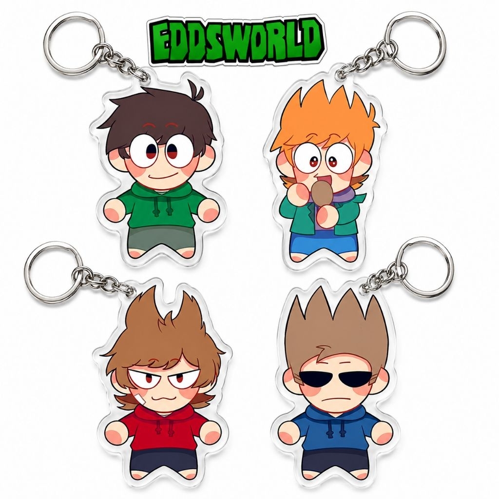 GANTUNGAN ACRYLIC EDDSWORLD พวงกุญแจตัวการ์ตูนพร้อมพวงกุญแจ