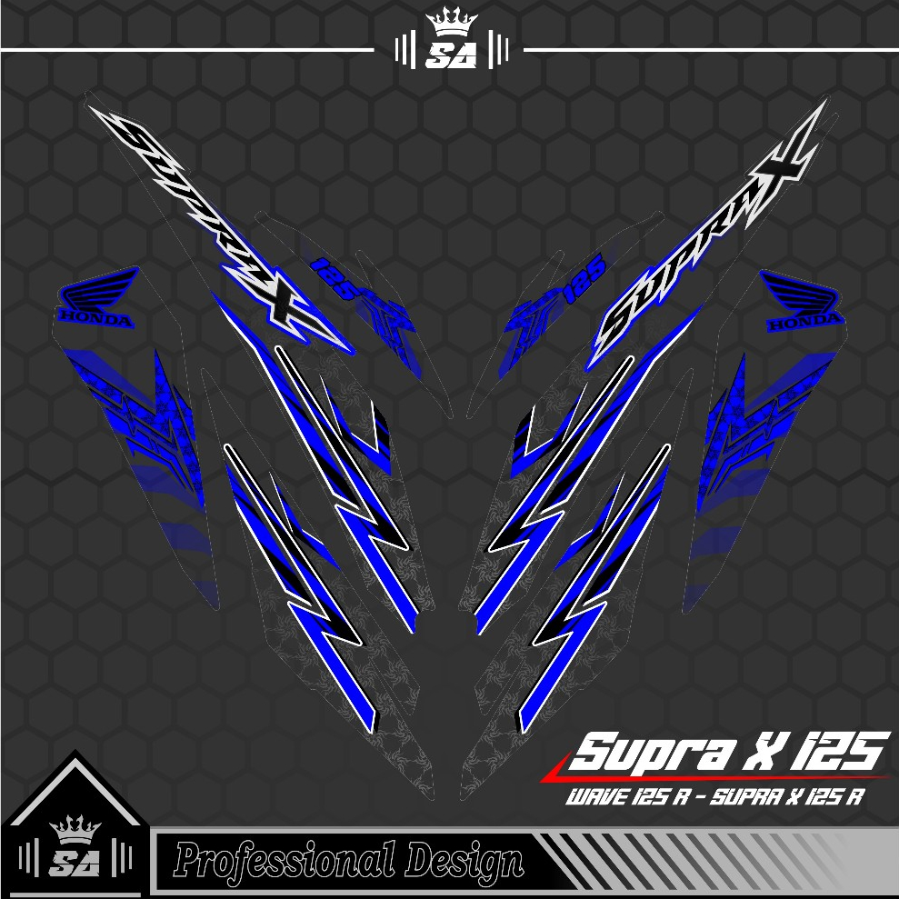 TRASPARENT STRIPING SUPRA X 125 R ใหม่ MOTIF 7 สติ๊กเกอร์ SUPRA X 125 FI / สติ๊กเกอร์ / SUPRA -X 125