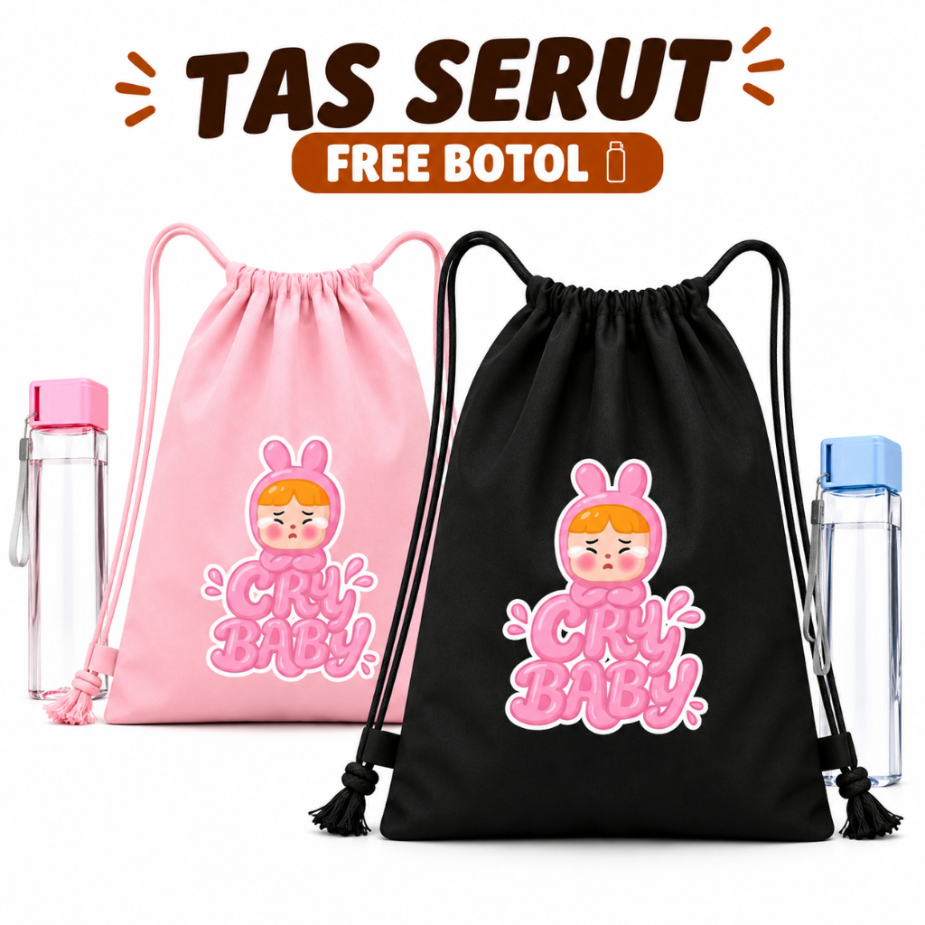 [Ratu Bag] Cry Baby Drawstring Backpack - Cry Baby Teenage Drawstring Bag