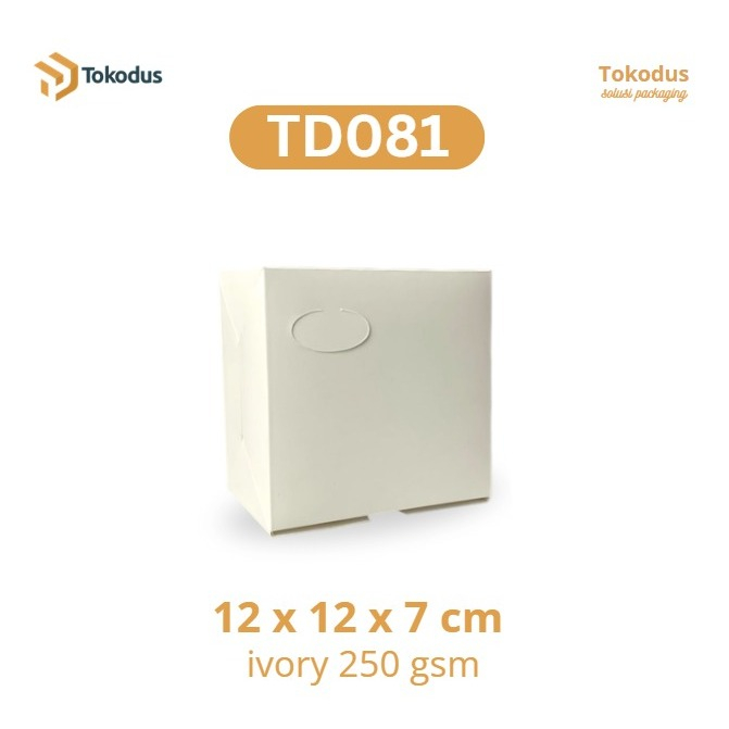 กล่องใส่ขนมธรรมดา วัสดุงาช้าง 250 แกรม (สีขาว) ขนาด 12 x 12 x 7 ซม. & 14 x 12 x 7 ซม. l Tokodus Paga