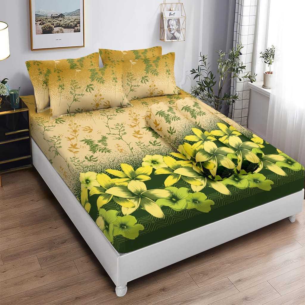 ผ้าปูที่นอน Lady Rose Queen B4 160x200 พร้อมหมอน 4 ใบ และหมอนข้าง 2 ใบ - Hanna