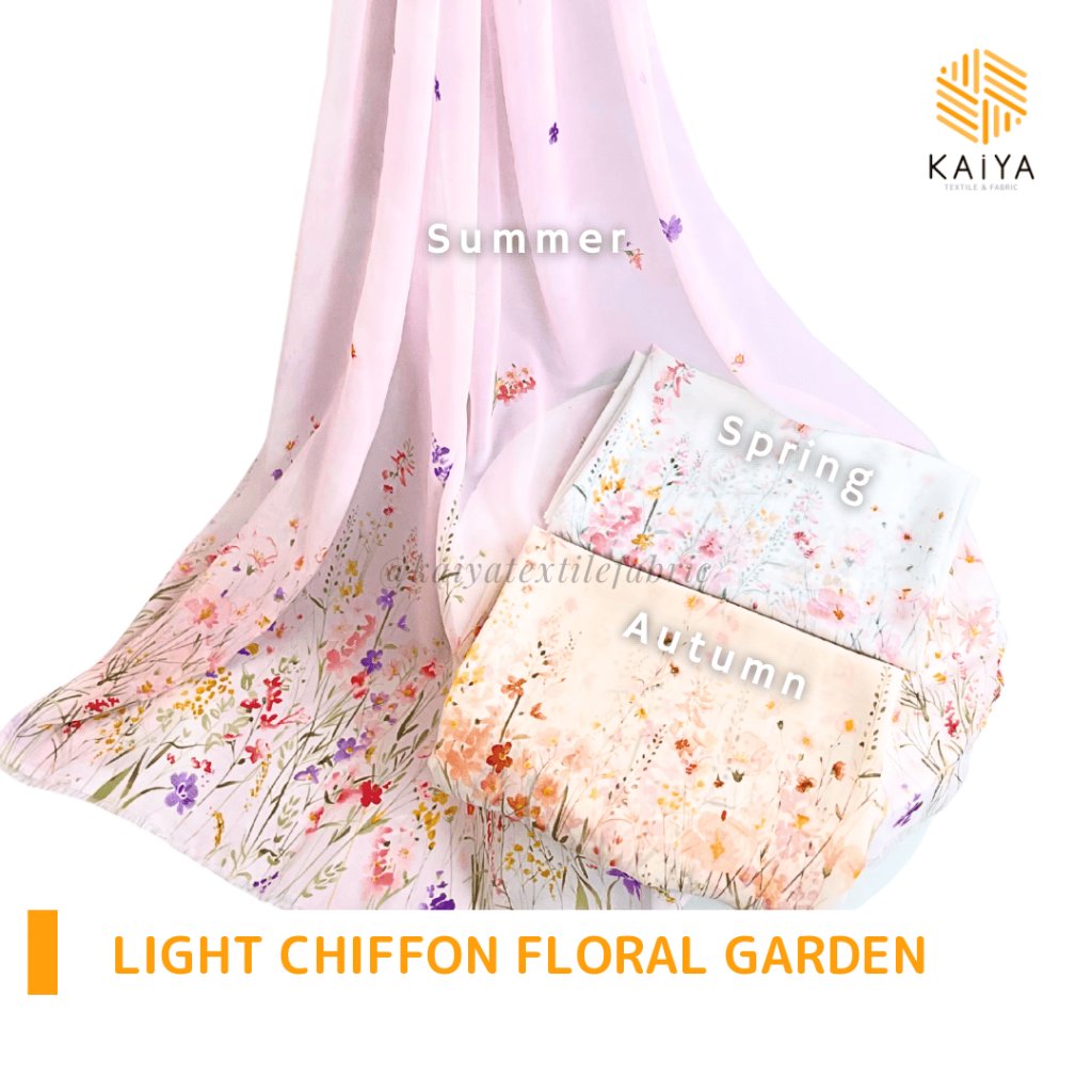 Kaiya Textile & Fabric ผ้าชีฟองอ่อนลายดอกไม้ เกรด A ต่อ 0.5 เมตร