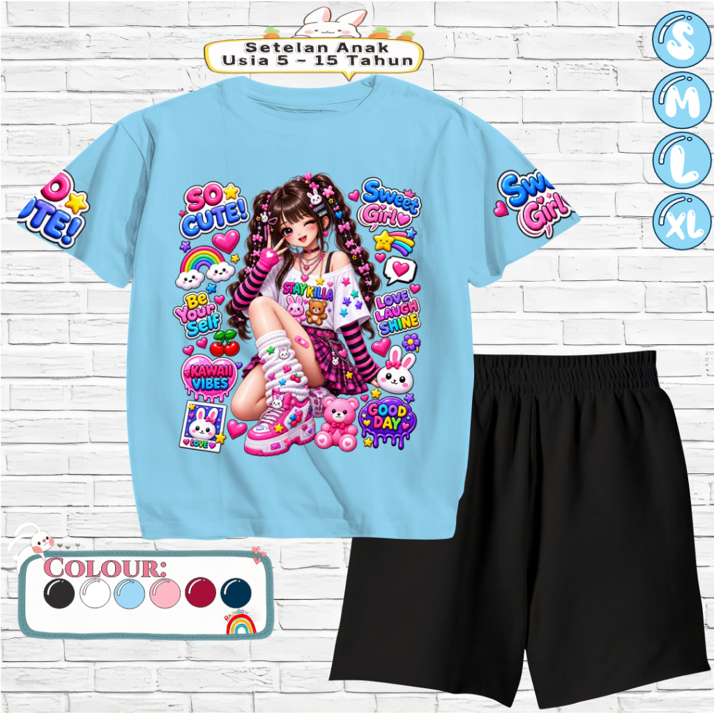 กางเกงขาสั้นเด็กผู้หญิง Set 5-15 Years Old NAYKILA Motif