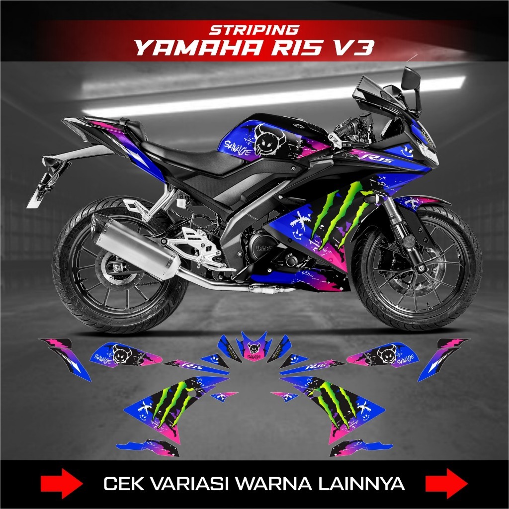 Yamaha R15 V3 Striping / R15 V3 Striping, R15 V3 สติกเกอร์, R15 V3 Striping Decal ล่าสุด Variations