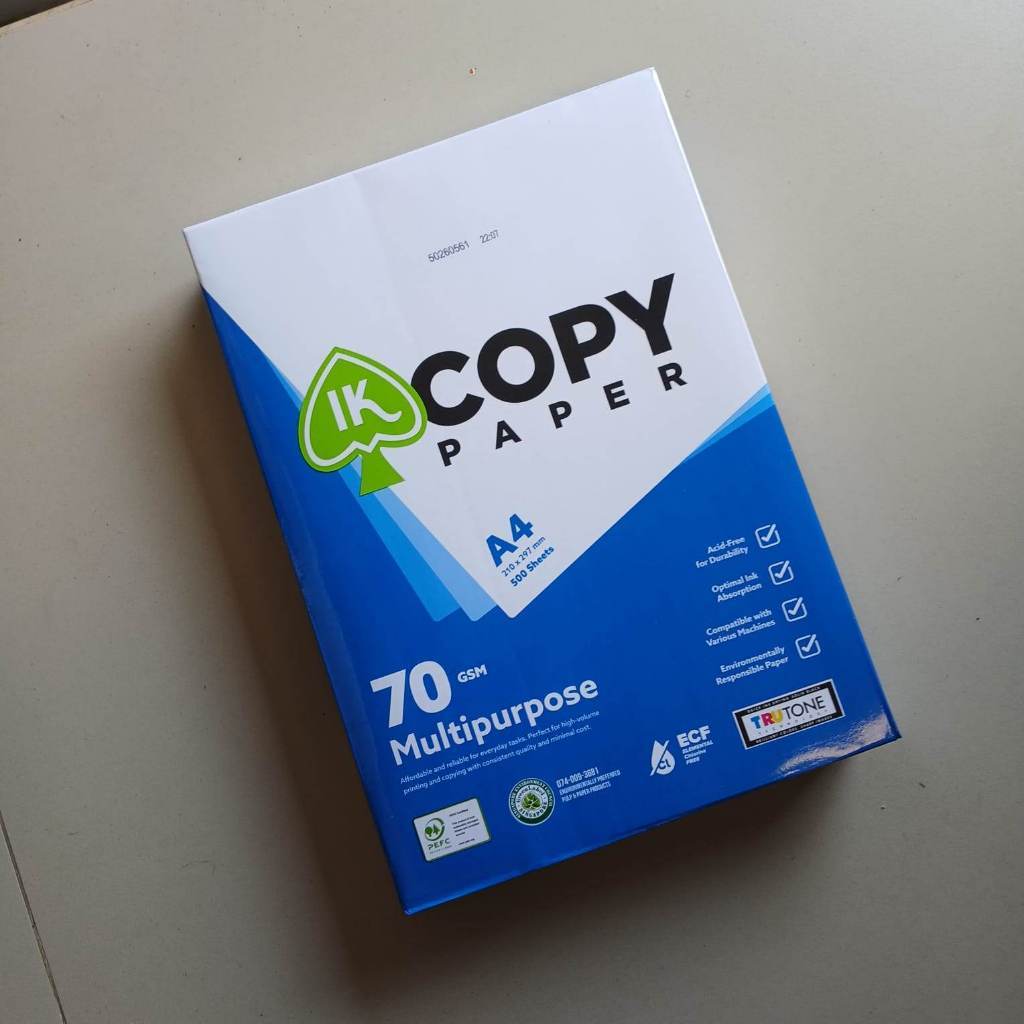 A4 70gram HVS Paper IK COPY PAPER/A4 กระดาษภาพถ่าย/กระดาษสํานักงาน