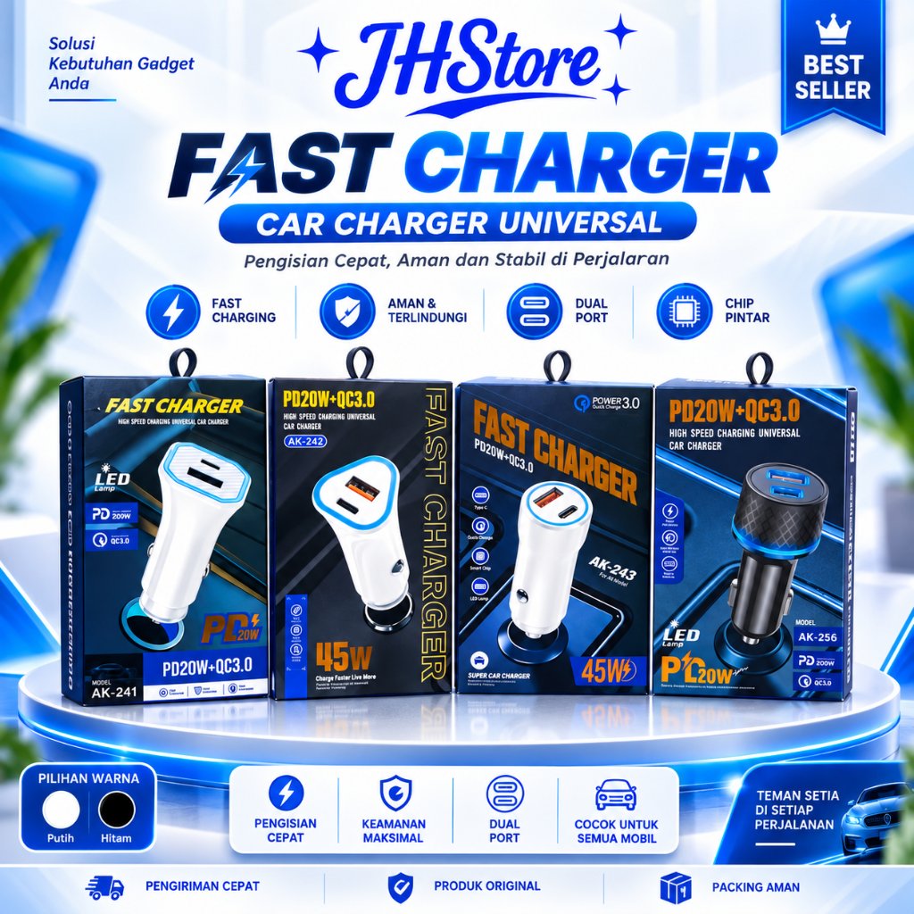 Vibox 45W ที่ชาร์จแบตในรถ 2 USB Universal Car Motorcycle Charger AK-241 AKA-242 AKA-243 AK-256