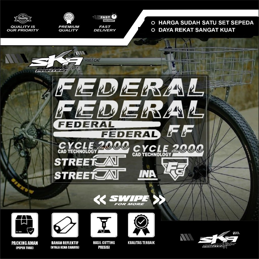 FEDERAL โครงสติ๊กเกอร์จักรยาน Federal Commuter Bike Kalcer Set