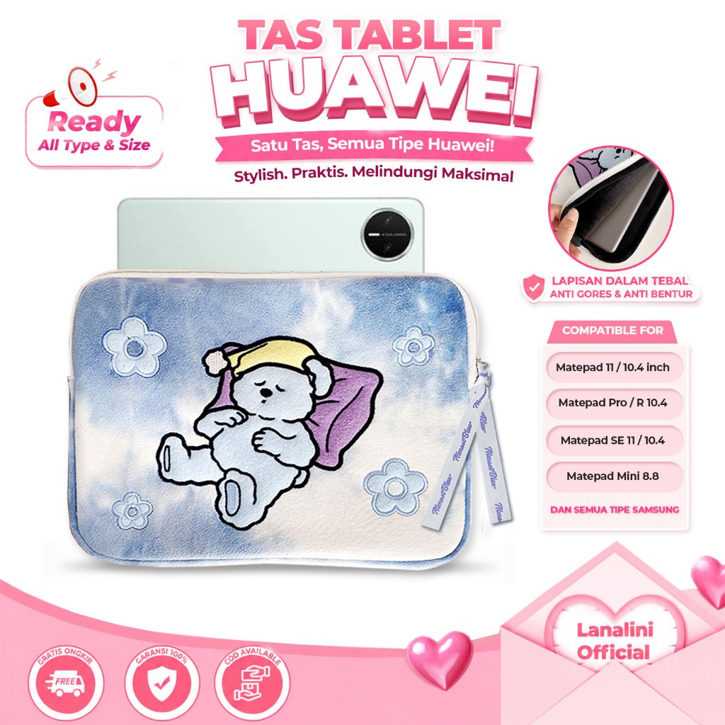 Huawei MatePad Mini Softcase Sleeve Gradient Colourful Blue กระเป๋าแท็บเล็ตเกาหลี Y2K + ช่องเสียบปาก