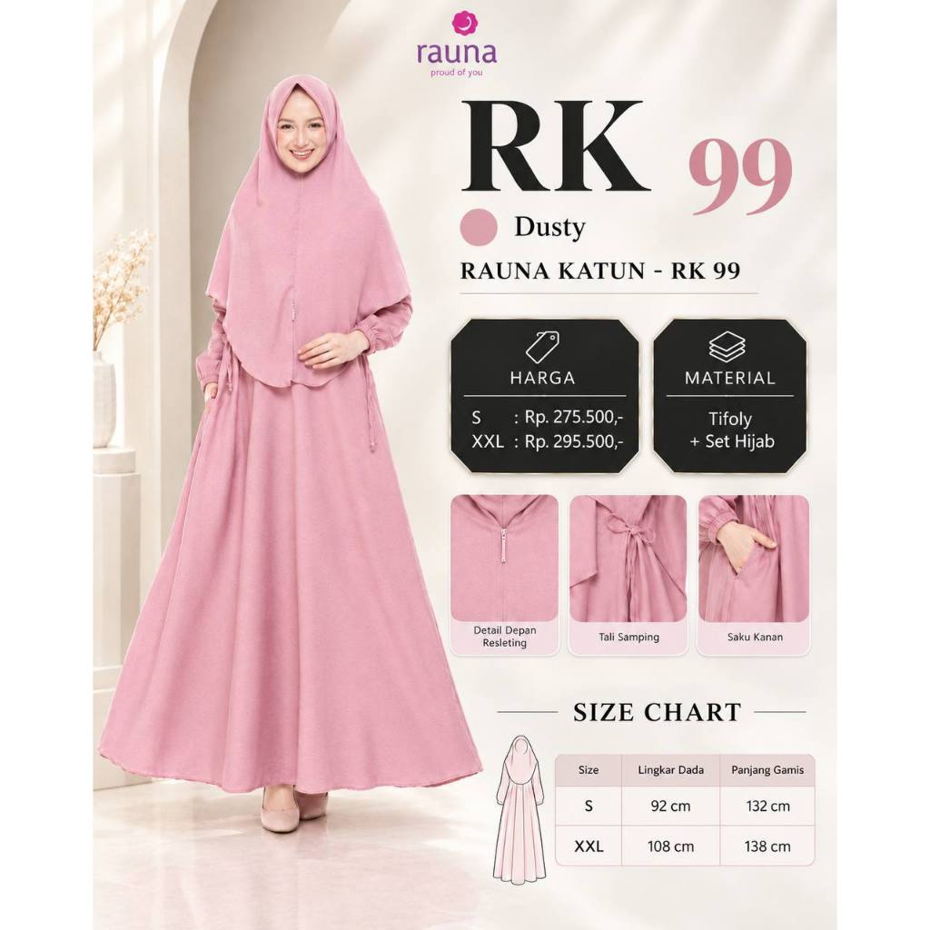 ชุด SYARI JILBAB / GAMIS RAUNA RK - 99 / MUSLIM FASHION