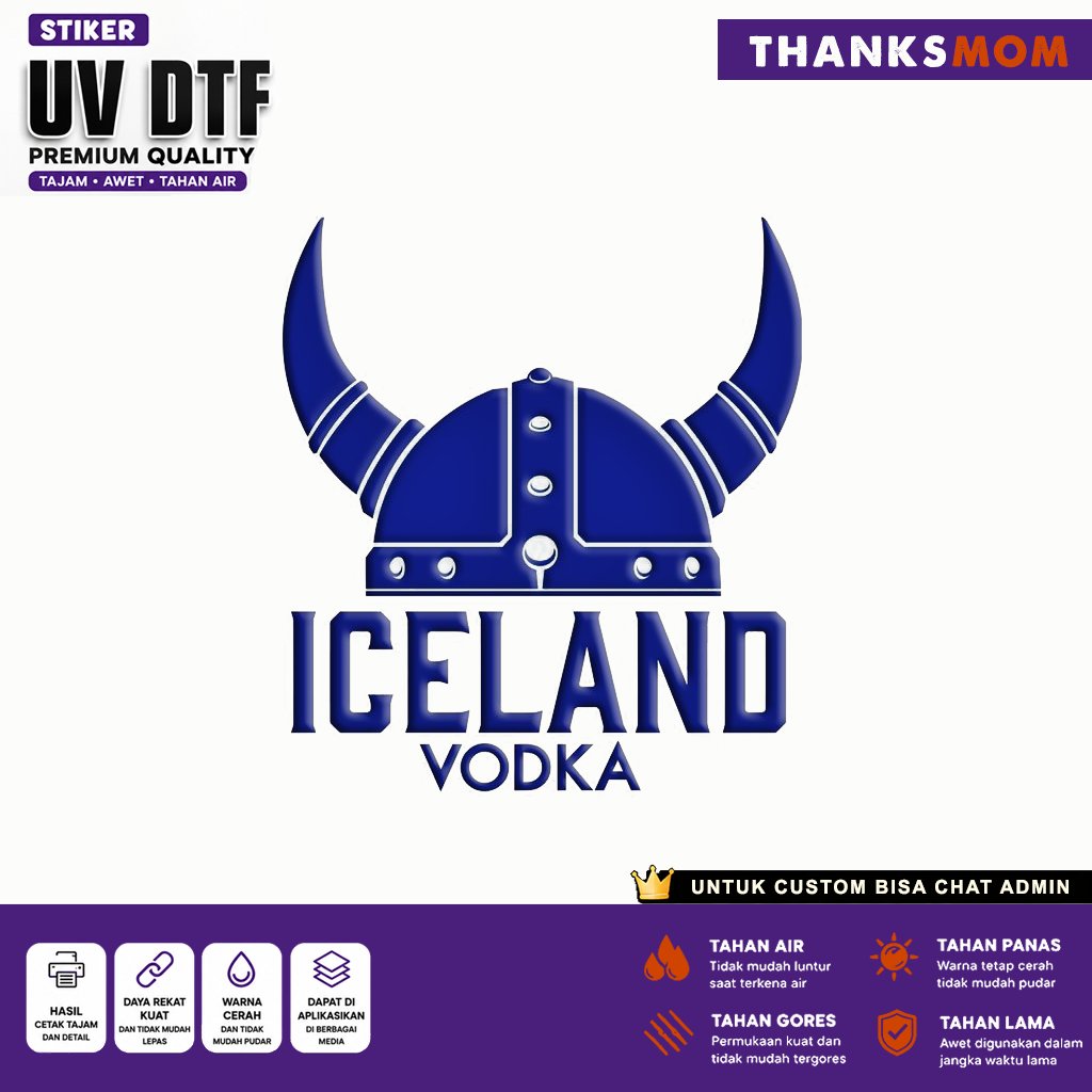 ICELAND Custom Logo Premium UV DTF Stickers – Branding Tumbler, Bottle, Acrylic & Packing Stickers