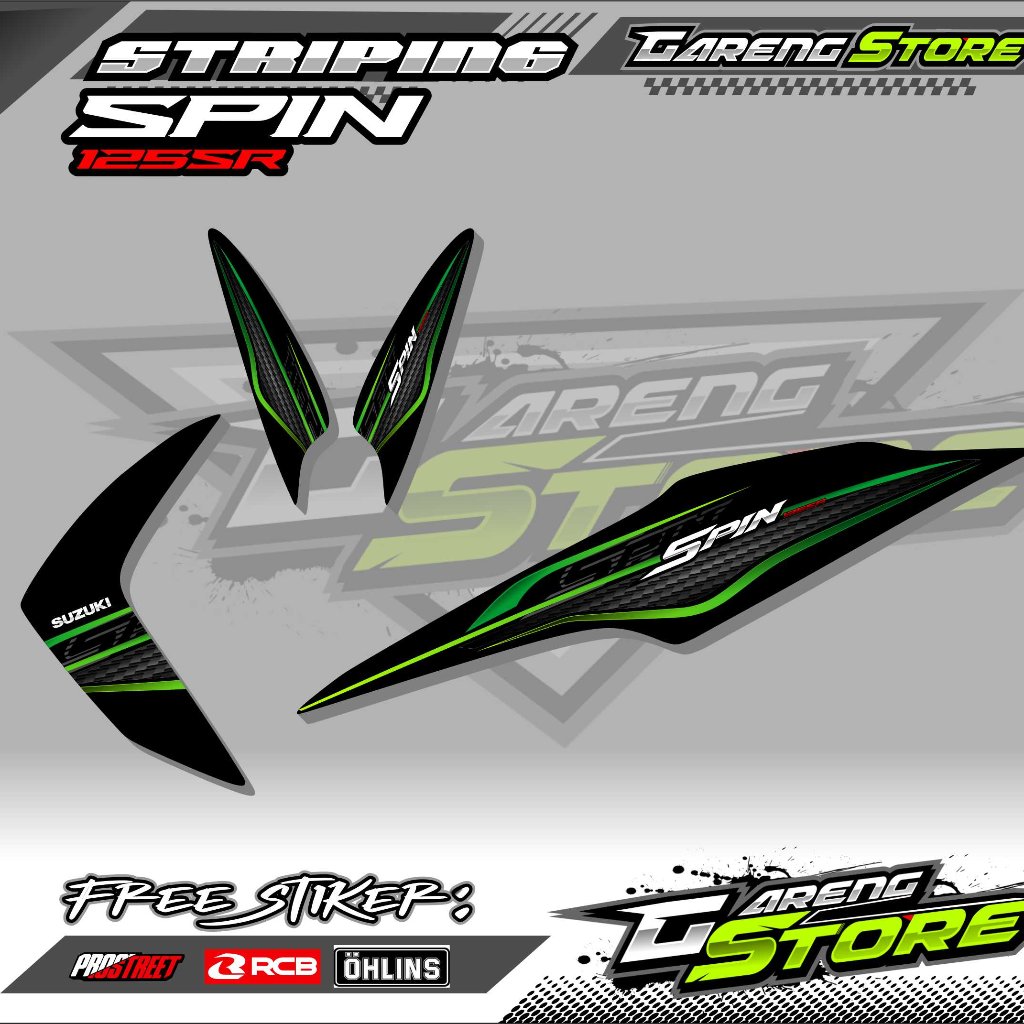 SUZUKI SPIN 125 SR MOTORCYCLE VARIATION STRIPING / SUZUKI SPIN 125 SR VARIATION STICKER LIST