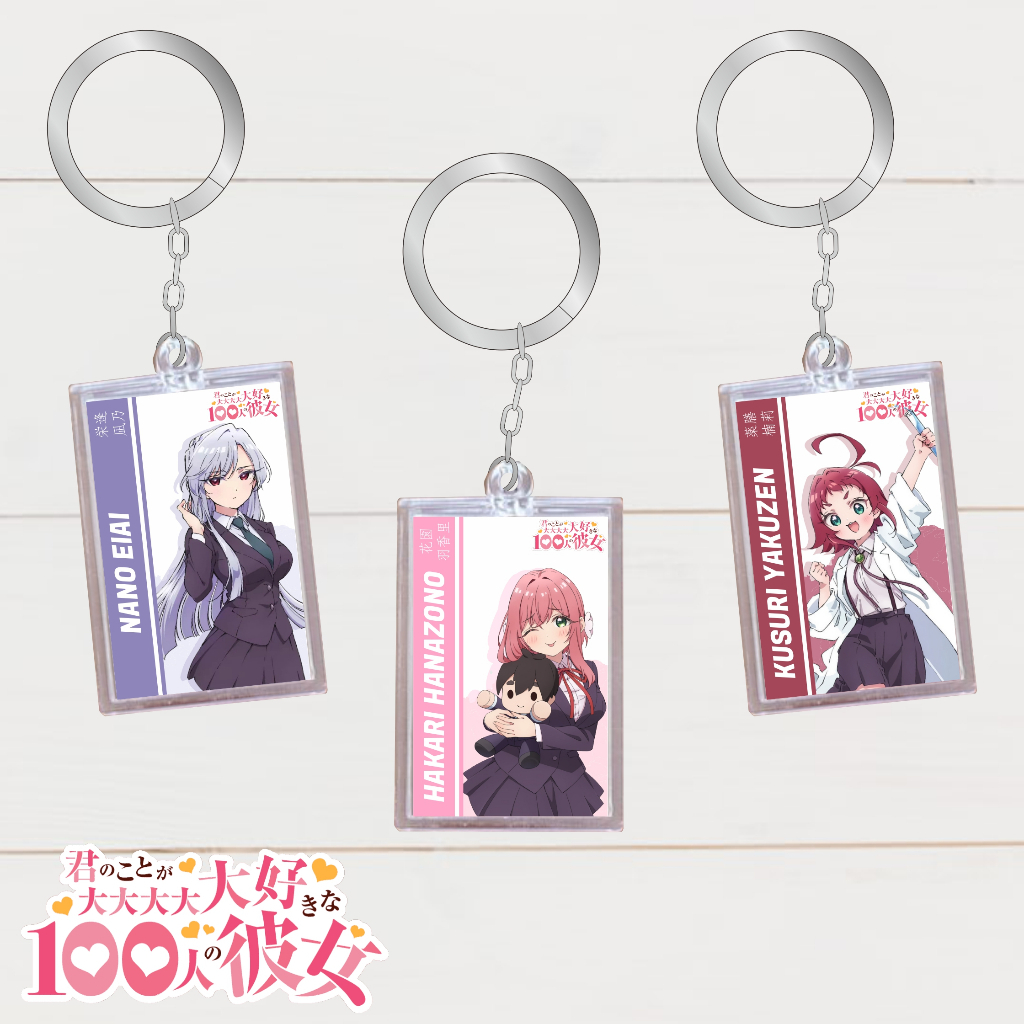 GANTUNGAN กล่องพวงกุญแจของที่ระลึกอะนิเมะ Kimi no Koto ga Daidaidaisuki na 100-nin no Kanojo - พวงกุ
