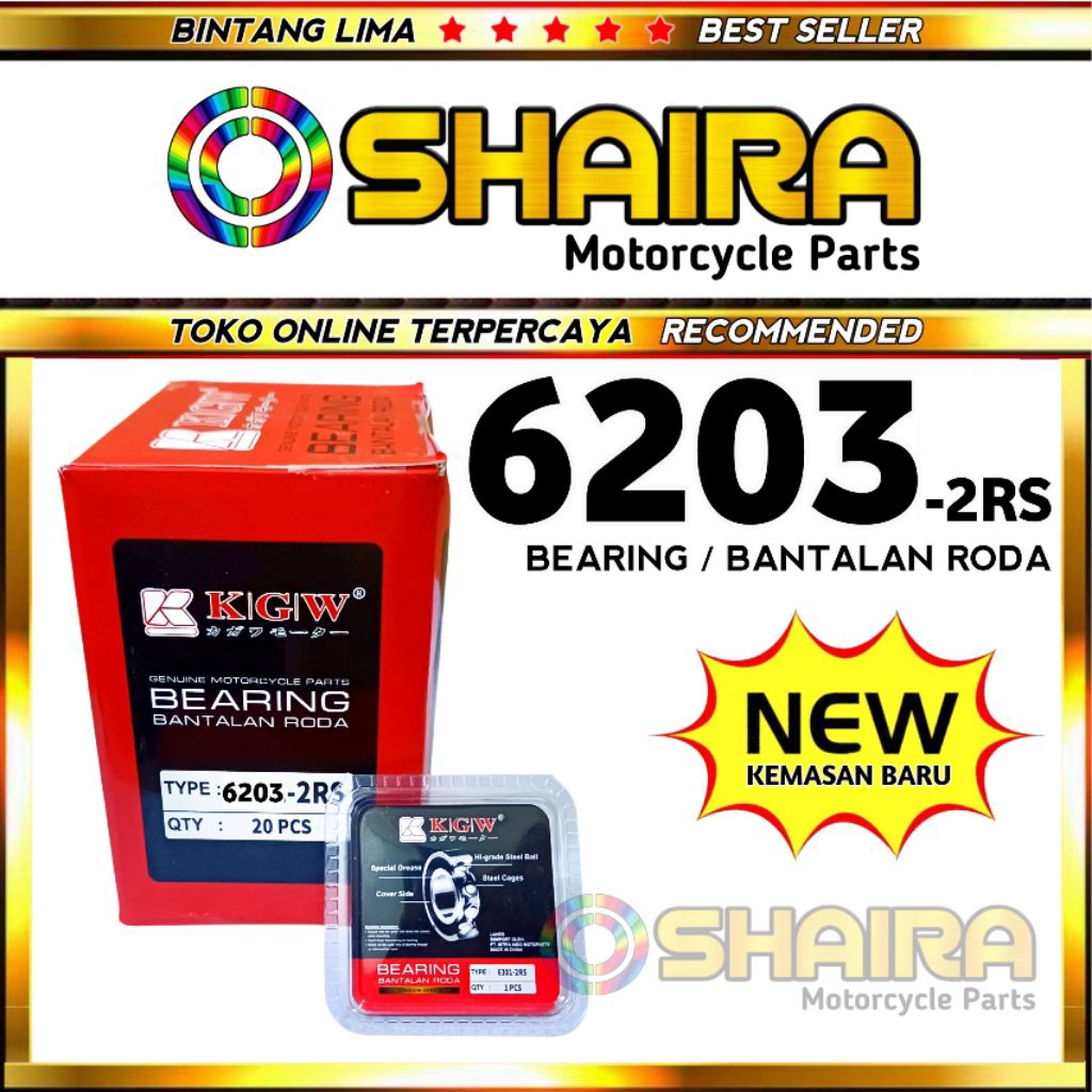 แบร์ริ่ง 6203 KAAWA ยี่ห้อ ORIGINAL/KLAHAR 6203/LAHER 6203/WHEEL GEAR BEARING 6203 KLAHAR 6203 KLAR 