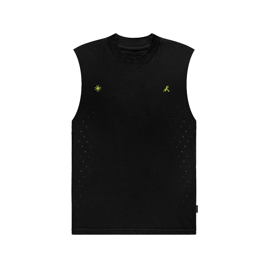 HLWN Running Unisex Muscle Tee สีดํา - Goldencove