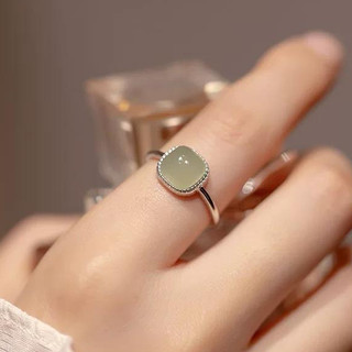 LUANA - CG01 - Cincin Giok Square Original Titanium Cincin Viral Korea Unik / Cute Jewelry Perhiasan Douyin Anti Karat No Luntur / Aksesoris Cantik Untuk Hadiah