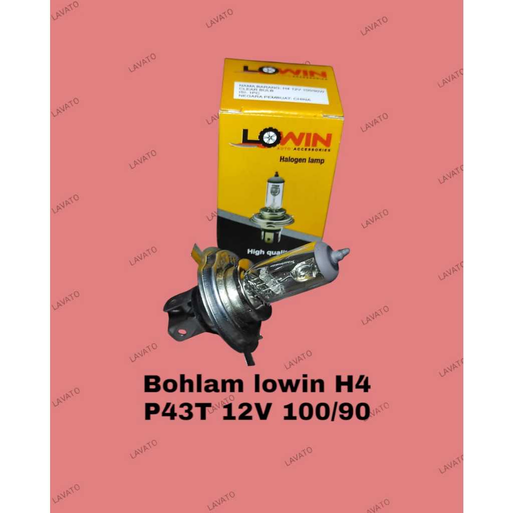 หลอดไฟ Lowin H4 P43T 12V 100/90