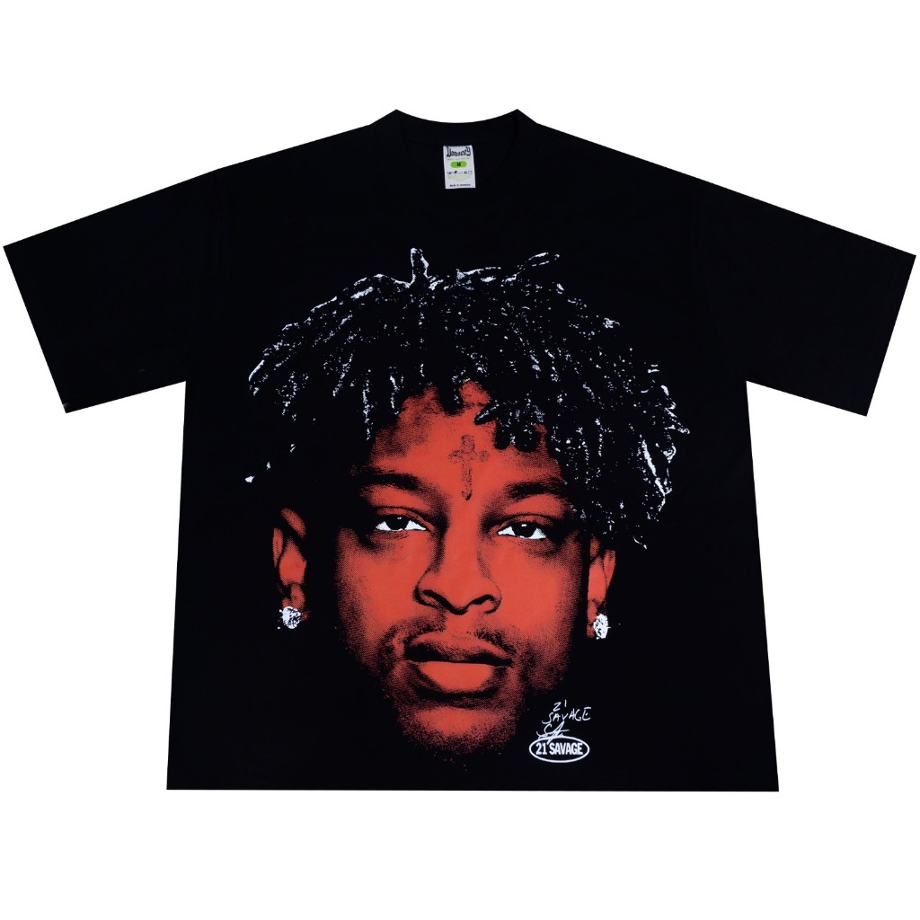21 SAVAGE เสื้อยืด British American Rapper Bootleg Vintage Oversize