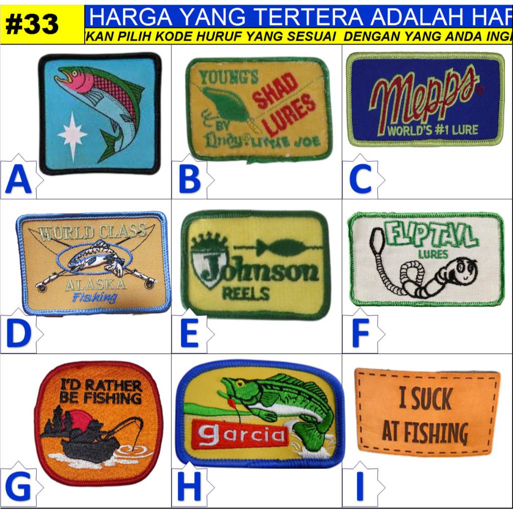 FISHING PATCH EMBROIDERY BY V-PATCH 33