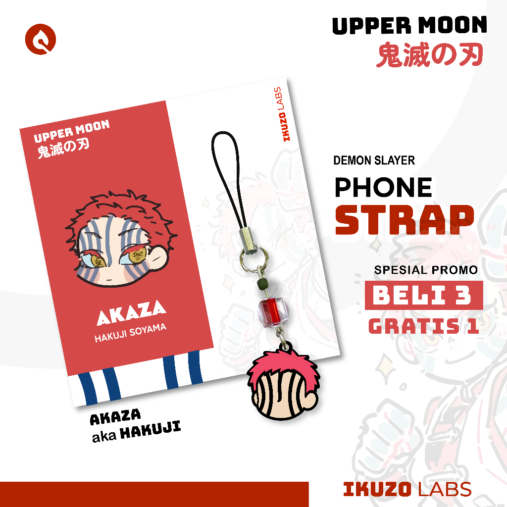 GANTUNGAN AKAZA HAKUJI DOMA KEYCHAIN DEMON SLAYER PHONESTRAP INFINITY CASTLE HP HANGER