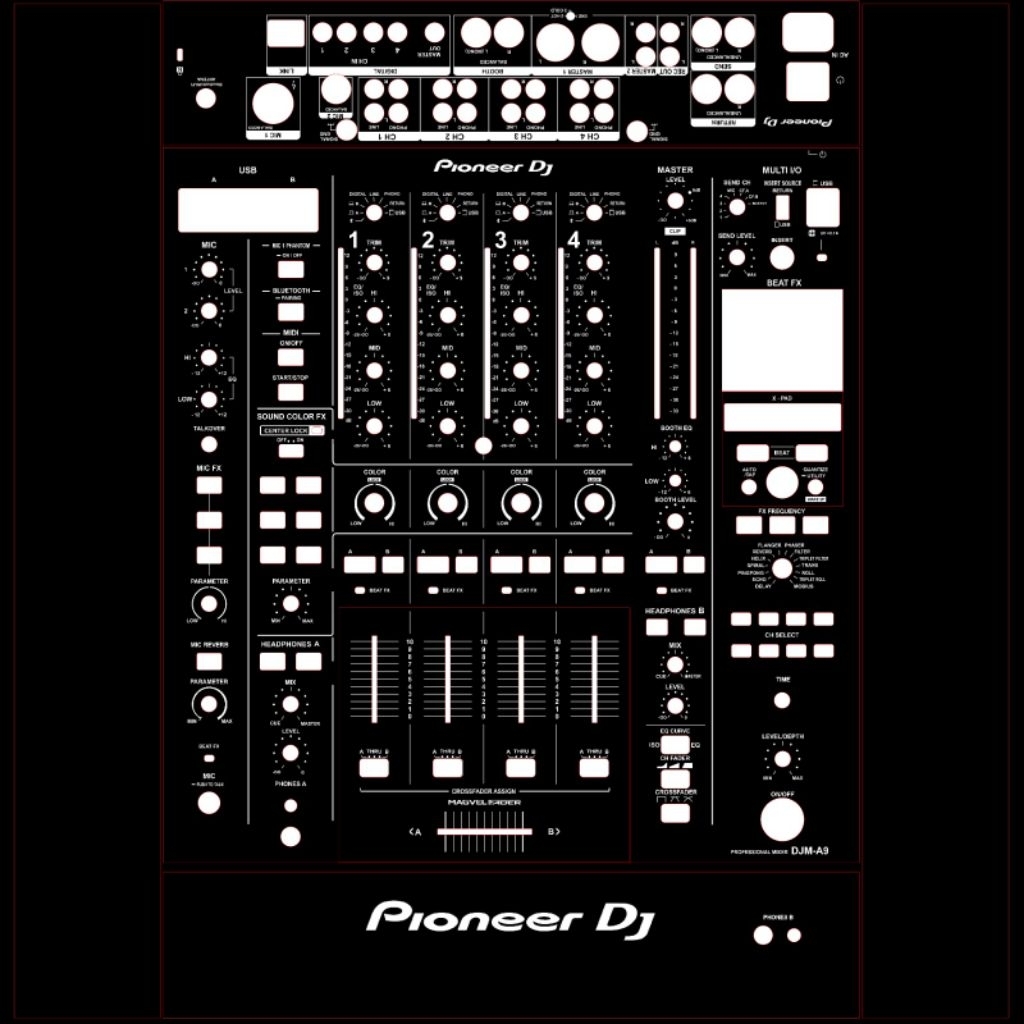 DJM-A9 สติ๊กเกอร์กันรอยเครื่องดนตรีดีเจเพลง PIONEER