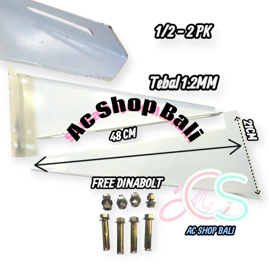 ขายึด AC กลางแจ้ง 1.5 Pk ถึง 2 Pk ความหนา 1.2 MM Outdoor AC Mount 1.5 Pk 2 Pk